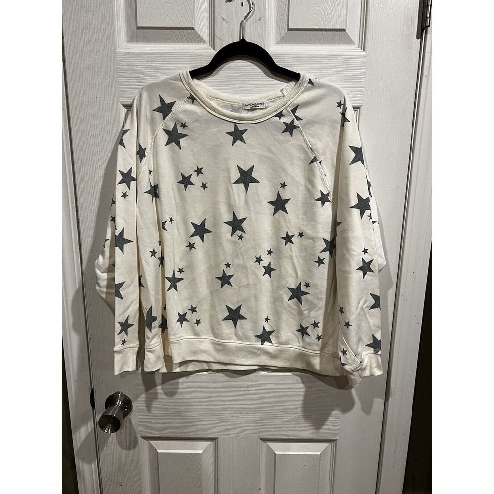 Grayson Threads Sweater Womens XXL White Knit Top Long Sleeve Star Pattern Space